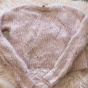 Baby pink fuzzy sweater